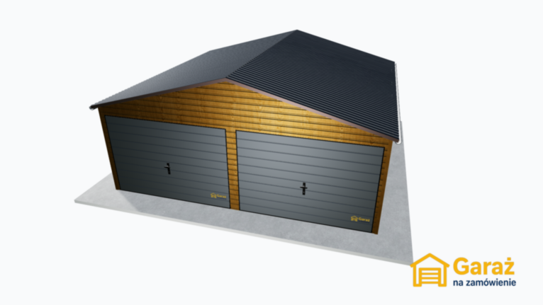 Jasny Orzech PREMIUM – dwuspadowy garaż 6×5,8 w spokojnej, dopracowanej formie