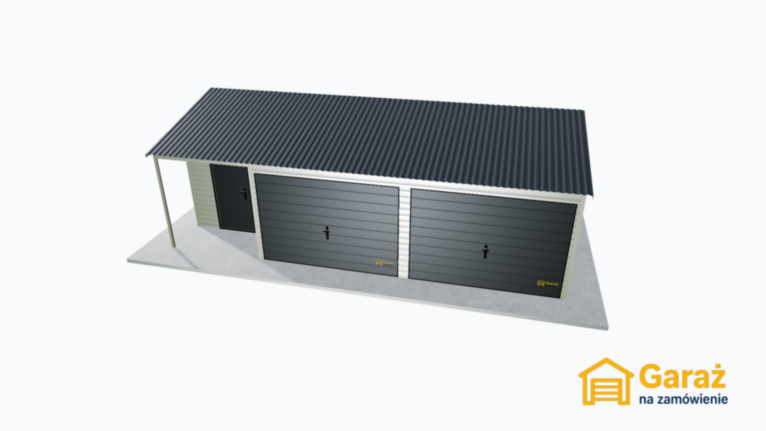 Garaż blaszany 8×5 PREMIUM z wnęką