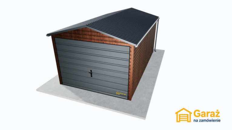 Garaż blaszany 3×5 w kolorze drewna