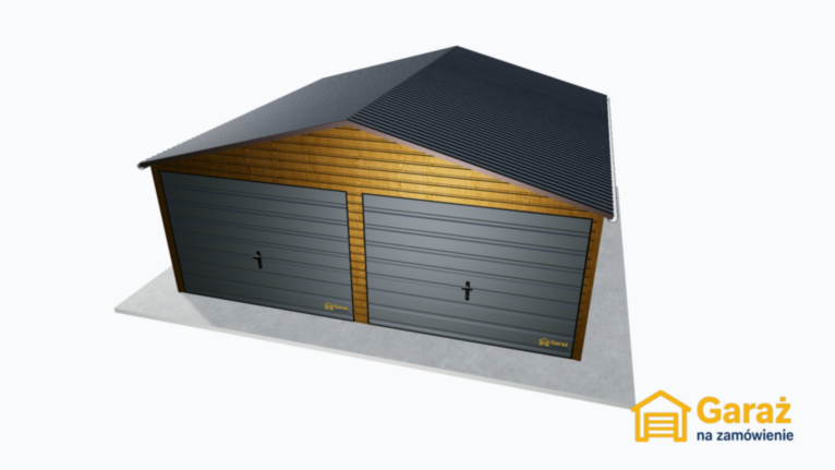 Jasny Orzech PREMIUM – dwuspadowy garaż 6×5,8 w spokojnej, dopracowanej formie