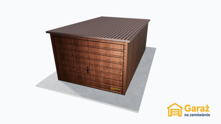 Kompaktowy garaż 3×5 drewnopodobny