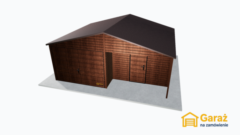 Przestronny garaż 6×5 z dachem dwuspadowym – wersja PREMIUM