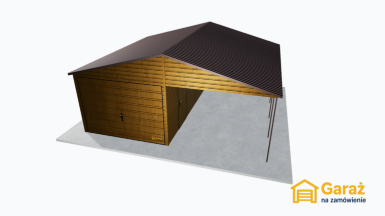 Garaż blaszany 3×5,5 z wiatą