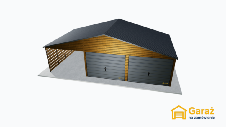 Garaż blaszany 9×5 PREMIUM z wiatą
