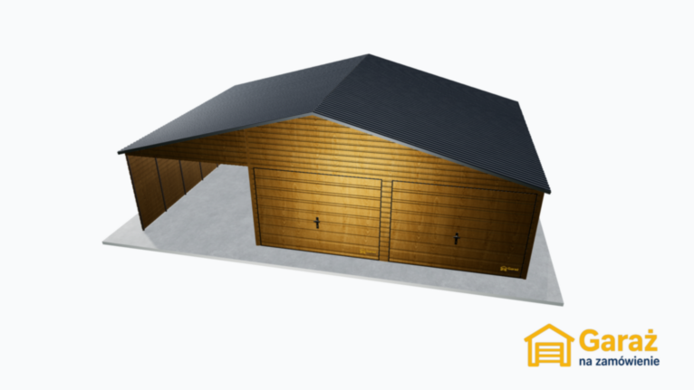 Garaż blaszany 9×6 dwuspadowy drewnopodobny PREMIUM