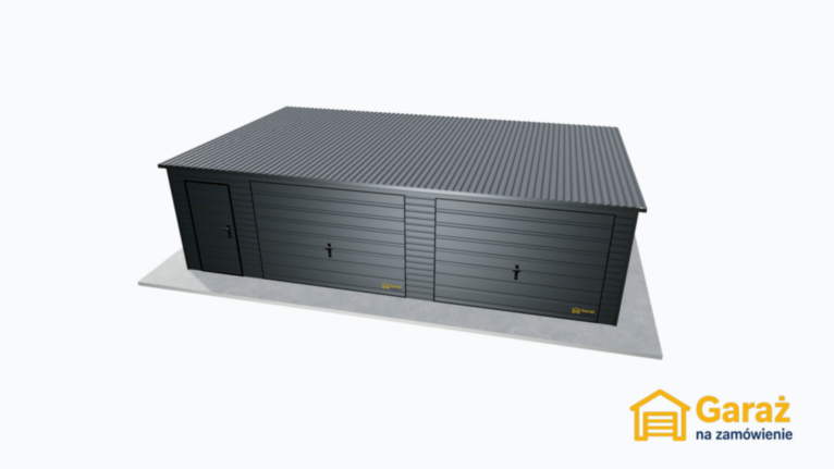 Długi garaż 8×5 w kolorze grafitowym