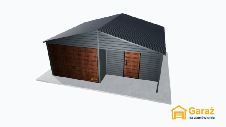 Garaż akrylowy 6×5 dwuspadowy z wnęką – nowoczesna forma i trwałe wykończenie