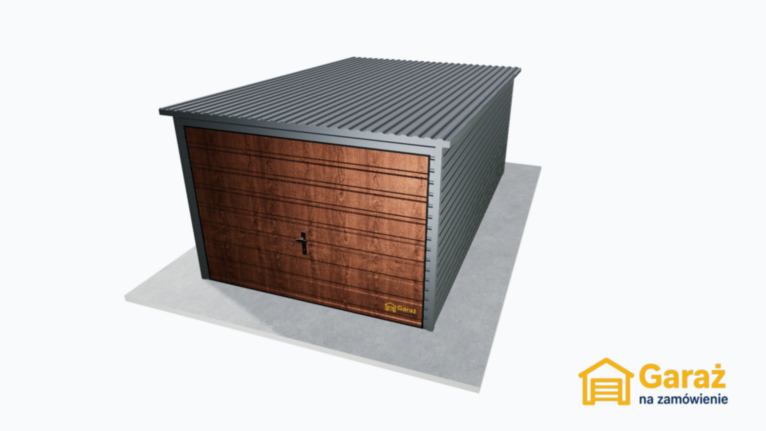 Garaż PREMIUM 3×5 w kolorze drewna