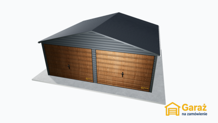 Garaż PREMIUM 6×5,5 w kolorze grafitowym – klasyczna bryła, większy format