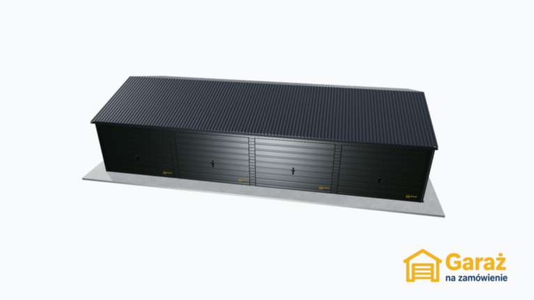 Profesjonalny garaż 12×6 w grafitowym wykończeniu